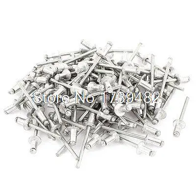 

100 Pcs 4mm x 8mm Large Flange Dome Head Aluminium Blind Pop Rivets