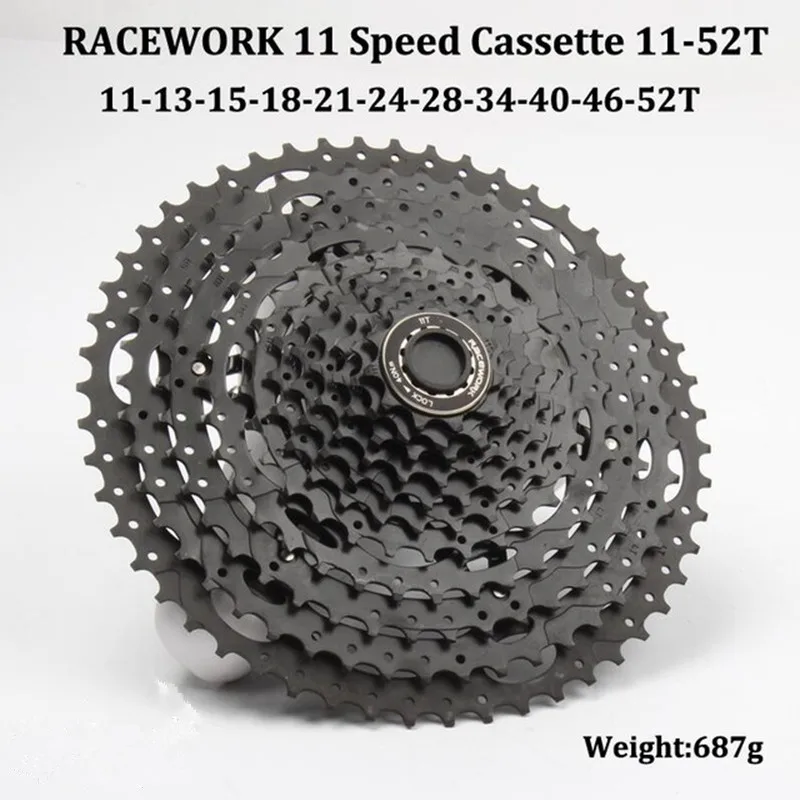 Новая RACEWORK 11-42 11-46 11-50T 11-52T 10/11/12 скорость горный велосипед mtb Кассетный Маховик