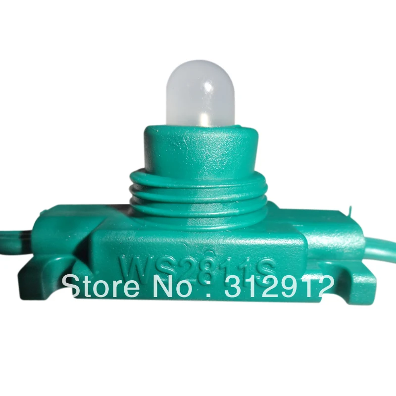 50 узлов DC12V WS2811 Светодиодный ход Водонепроницаемый RGB полный цвет В зеленом цвете