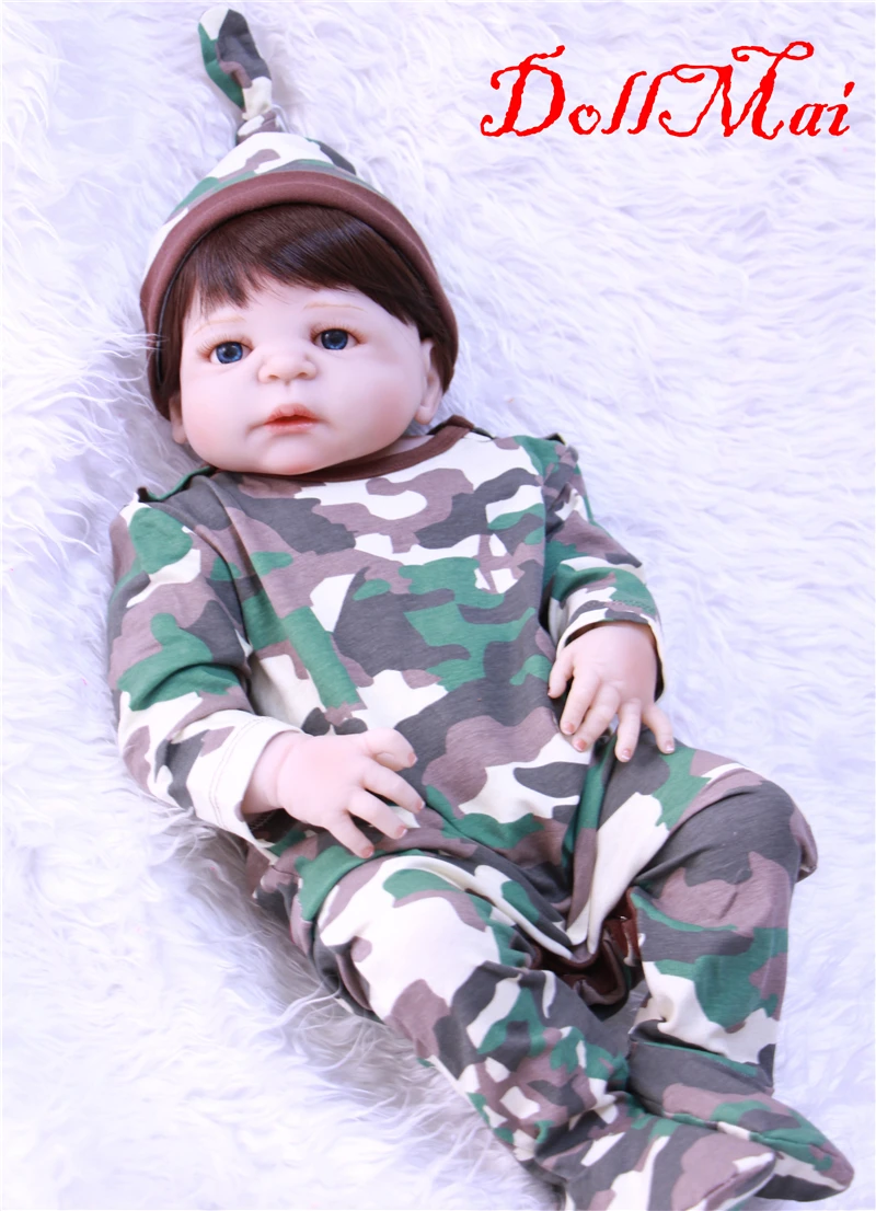 

Bebe DollMai, куклы для мальчиков и девочек, 22 дюйма, полностью силиконовые куклы для новорожденных, модные куклы 55 см, настоящая кукла, подарок дл...