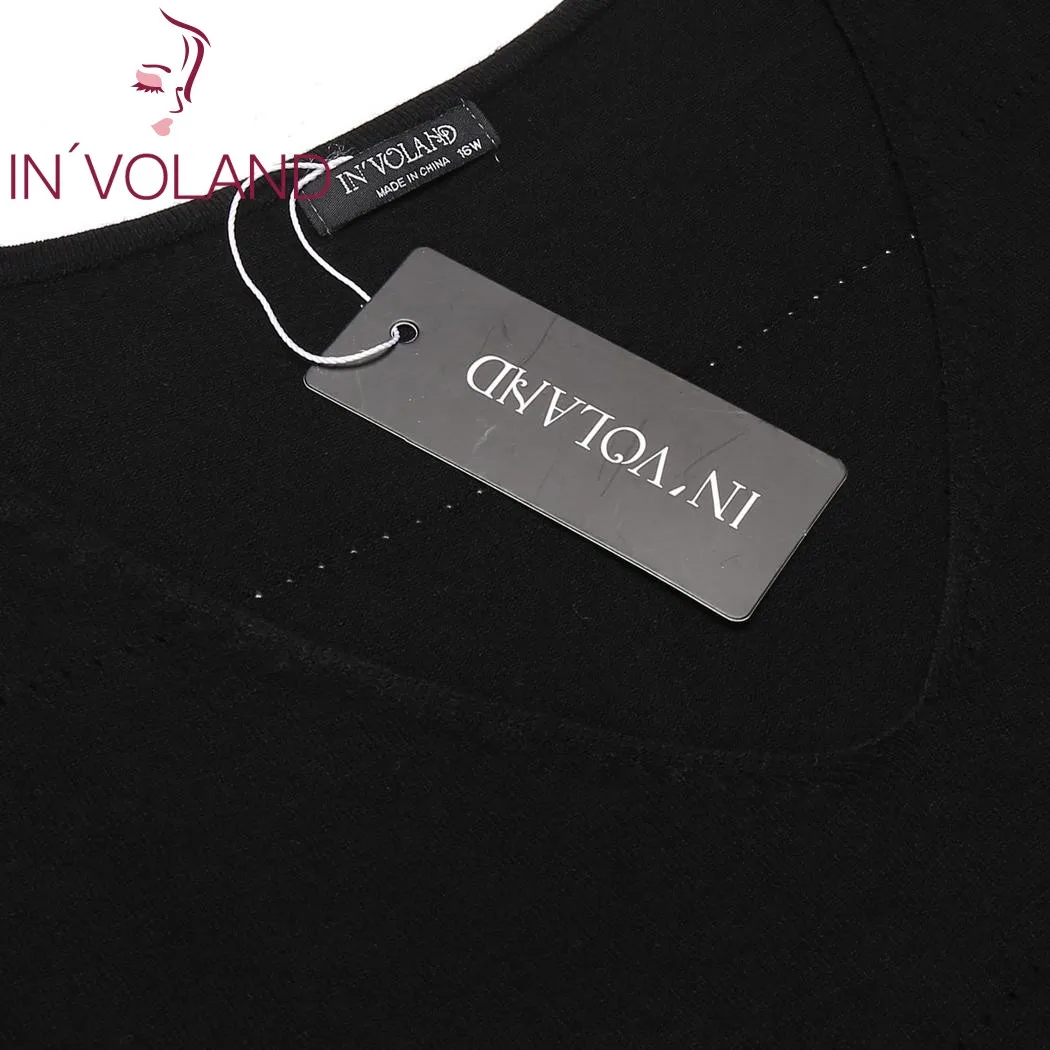 Женский свитер IN'VOLAND размера плюс 5XL повседневный осенне-весенний однотонный