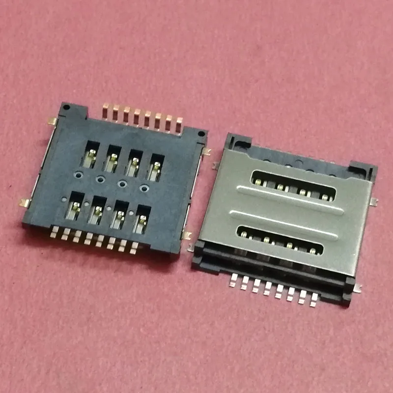 10 шт. двойной 8P SIM card reader Гнездо Слот лоток Разъем для huawei Y320 G7300 T00 Y325 y518 g600 адаптер