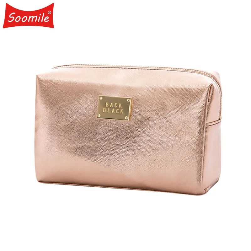 Новинка высокое качество золотые Серебристые цвета косметички женские дорожные