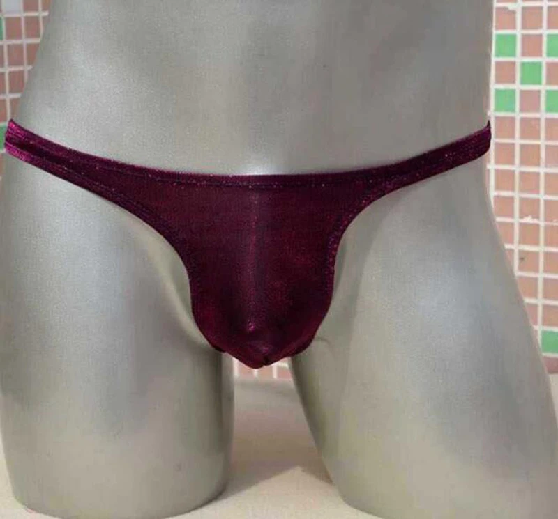 Блестящие мужские стринги 3 цветов сексуальное нижнее белье с Т-образной спинкой