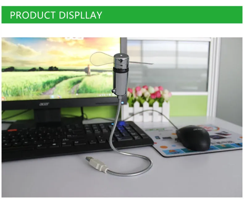 USB Мини Часы светодиодный светильник USB вентилятор часы креативные регулируемые настольные часы портативные гибкие Крутые гаджеты Отображение времени