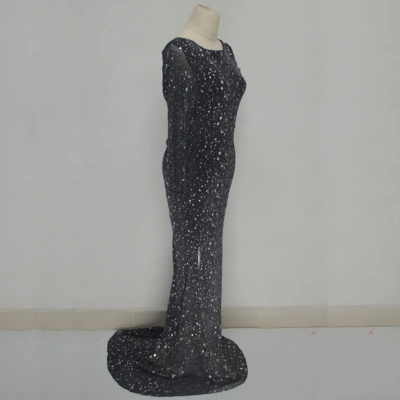 Vestido de festa сексуальное длинное платье черное блестящее платье с открытой спиной Лето женское платье большого размера vestidos mujer Robe Sexy - Цвет: black