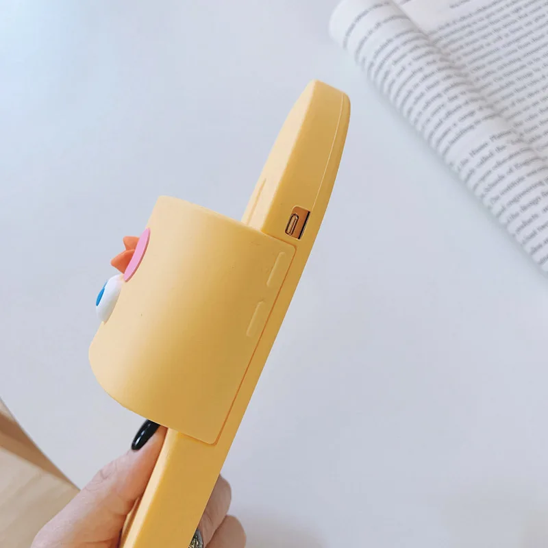Забавные тапочки обувь чехол для телефона для iphone X XR XS Max чехол для iphone 7 8 plus 6 6s чехол милый утка Мягкий силиконовый чехол s Capa