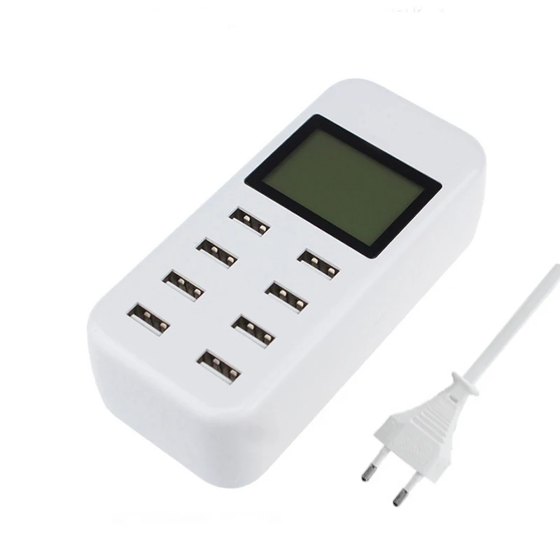 Мобильный телефон зарядное устройство с 8 портами USB концентратор ЖК дисплея 40 Вт