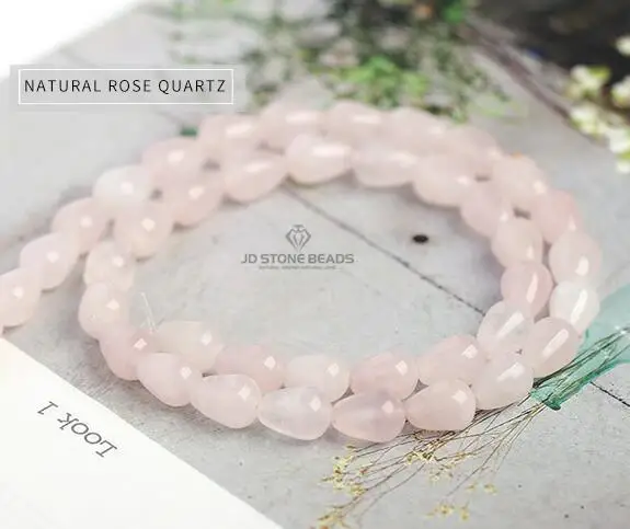 PINK QUARTZ Бусины в форме капли из натурального серого агата, браслеты из натурального халцедона, золота, песка, камня, аксессуары, бусины из JD камня, бусины - Цвет: PINK QUARTZ