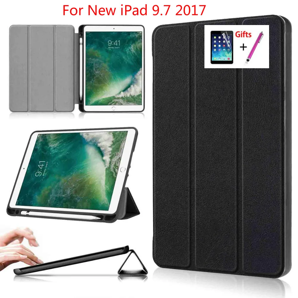 Для iPad 9,7 5-го 6-го поколения чехол с держателем карандаша чехол для iPad Air 1 2 iPad Pro 9,7 Funda блестящий чехол+ подарки