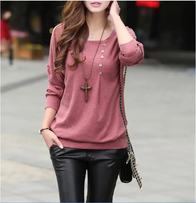 Hot Women Sweaters And Pullovers 2015 Winter New Fashion Casual Batwing Sleeve Button Knitted Sweater Plus Size Camisola |