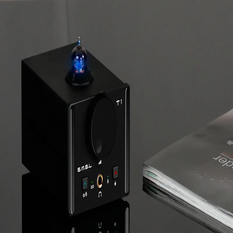 SMSL T1 Hi-Fi усилитель для наушников CM6632A AK4490EQ оптика коаксиальный USB декодер DAC DSD512 384 кГц с Hi-Fi аудио трубкой RCA выход