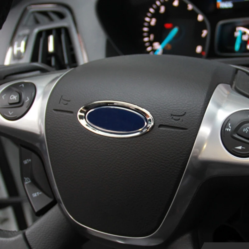 3D креативный хромированный стикер на руль для автомобиля Ford Fiesta Ecosport Kuga Escape Focus