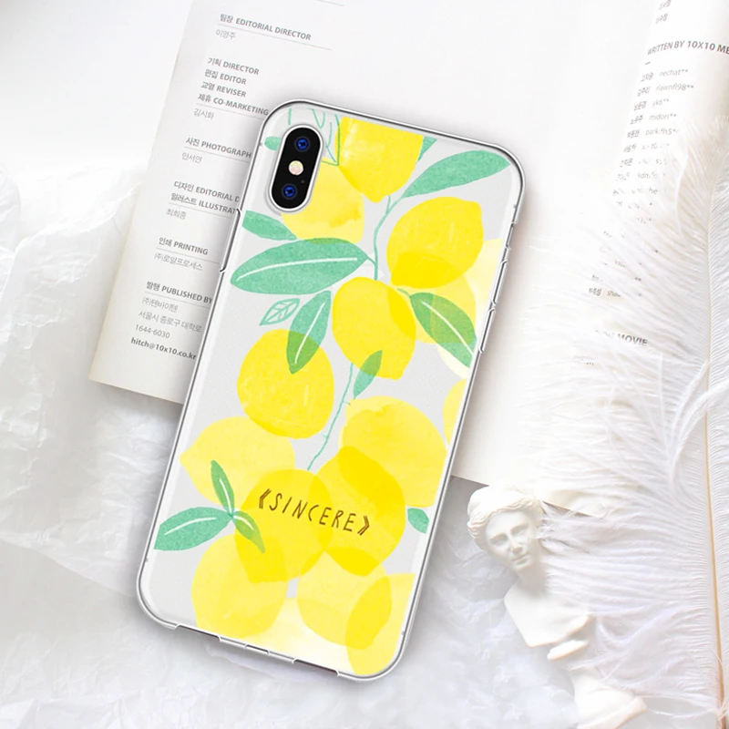 Милые летние фрукты лимон чехол для телефона iPhone 5 5s se XS MAX XR 6 S Plus Ясно Мягкий