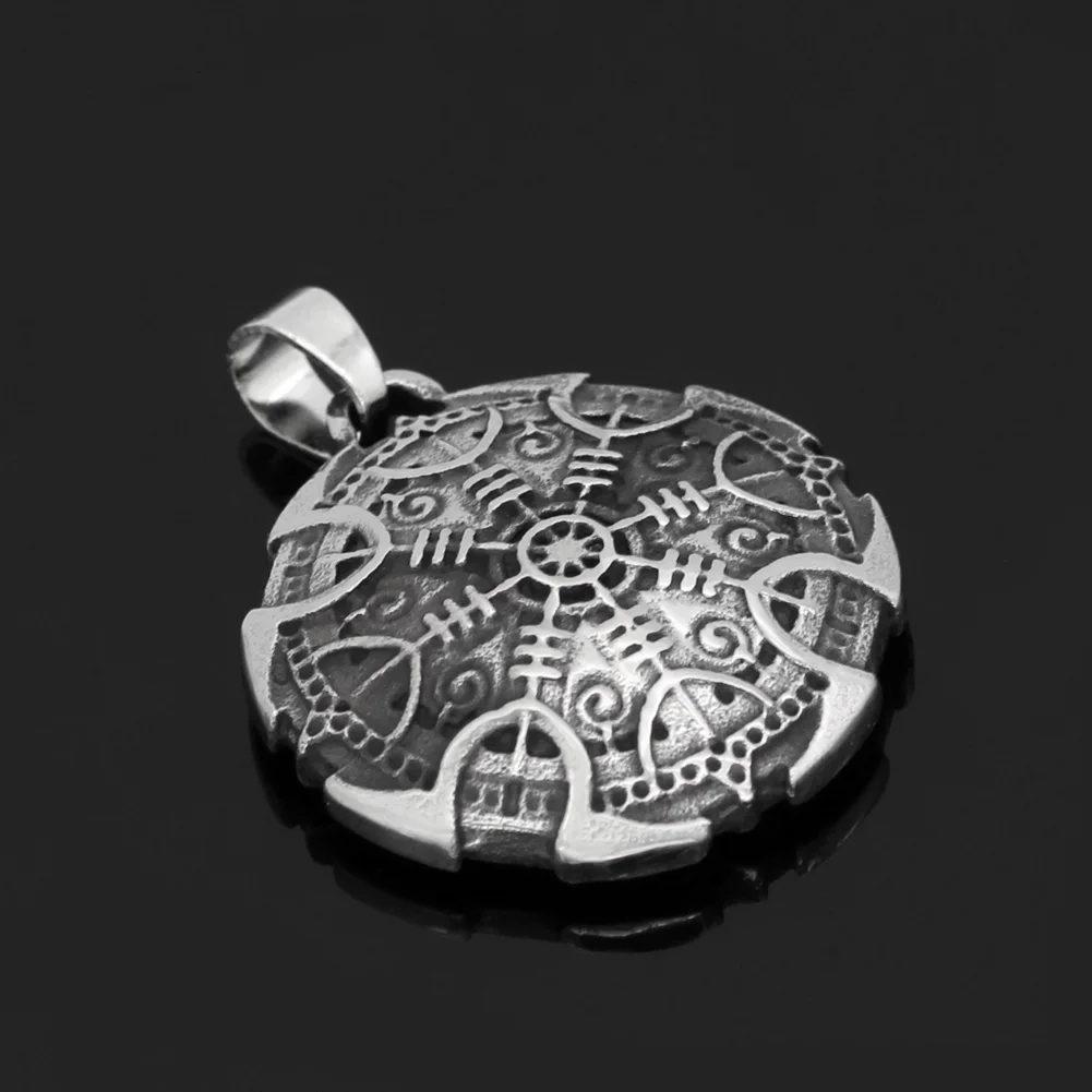 Скандинавский Викинг из нержавеющей стали амулет Vegvisir ожерелье подвеска с компасом с подарочным пакетом