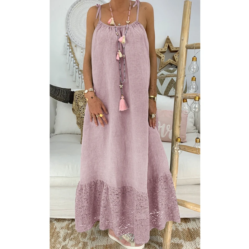 Женское повседневное длинное платье макси в стиле бохо летнее сексуальное