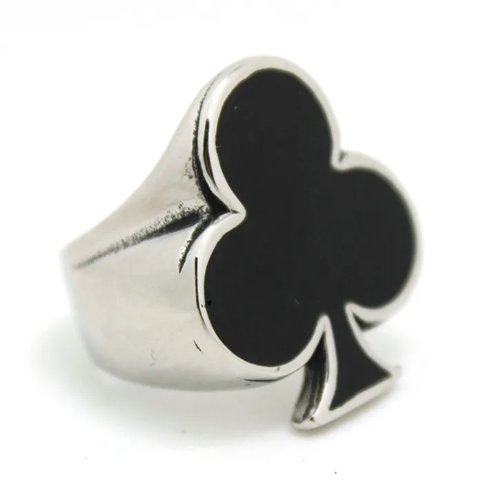 1pc Wholesale Price Mens Boy Black Poker Ring 316L Stainless Steel Plum flower | Украшения и аксессуары