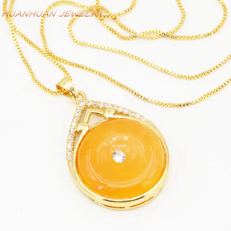 Подвески из камня подвеска цепь Круглый Круг ожерелья и кулоны 23х32мм натуральные