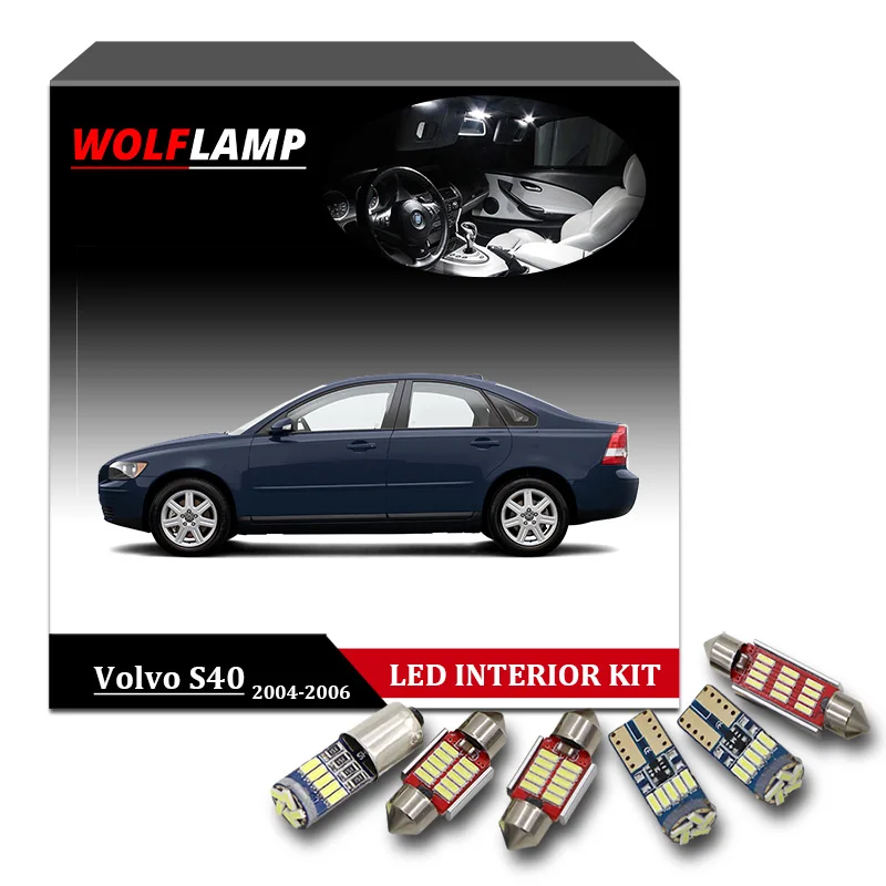 Wolflamp 15 шт. белый Canbus комплект светодиодов для салона автомобиля s 2004 2006 Volvo S40 карта