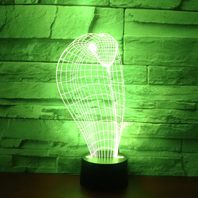 3D LED ночник Змея с 7 видов цветов свет для украшения дома лампа потрясающая