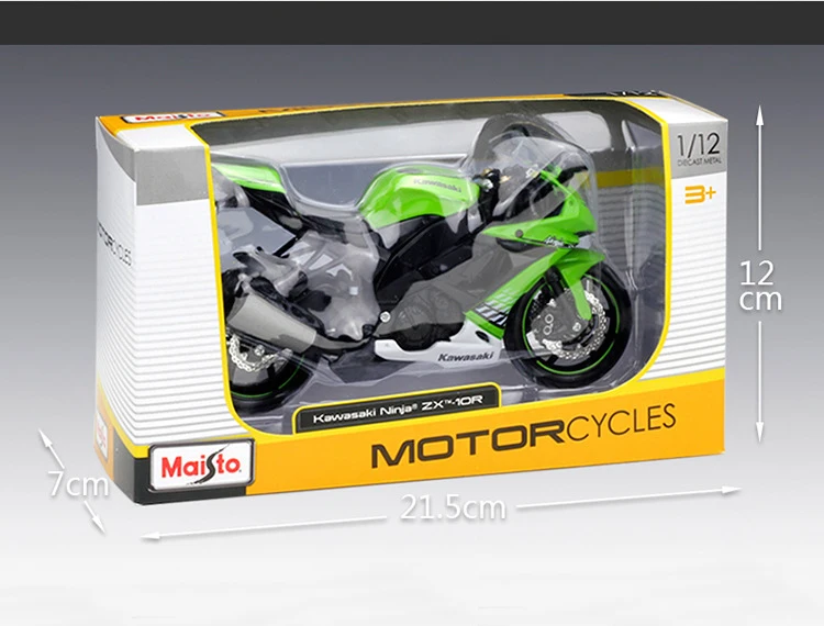 Высокая имитация 1:12 Kawasaki Ninja ZX-10R 2010 сплав модель мотоцикла металлический мотоцикл игрушки Детские подарки