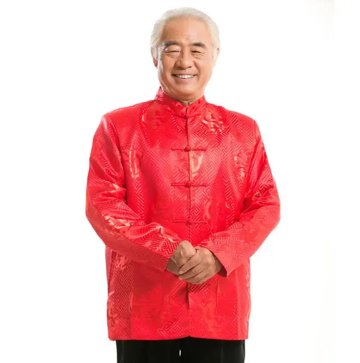 Осенне зимний китайский костюм туника для мужчин среднего возраста мужская