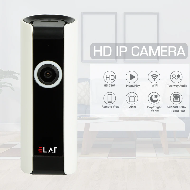 ELAF HD IP Camera Wireless 180 Degree Fisheye Wide Angle Baby Monitor Motion Detection Alarm IR Night Vision 720P | Безопасность и