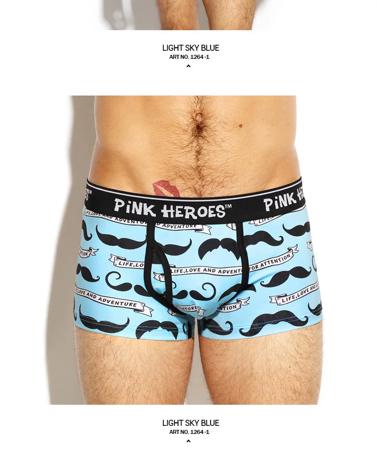 Pink Heroes под Штаны ролик обороны выцветает мультфильм шаблон человек прямой угол Штаны нижнее белье, фирменные, мужские трусы