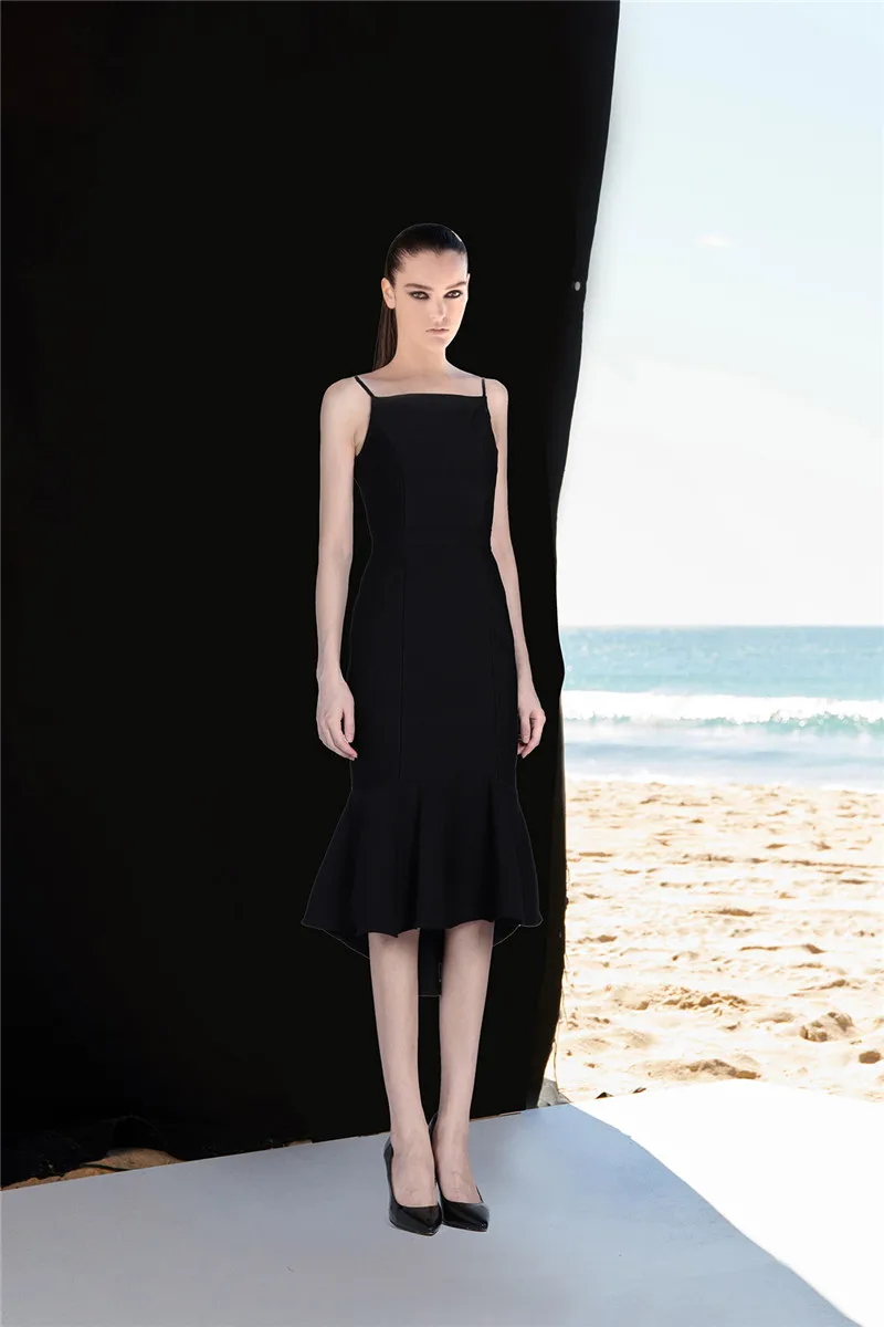 

Celebrity High Quality Strap Sleeveless Fishtail Fashion Women's Bandage Dress Party Evening Club Dress