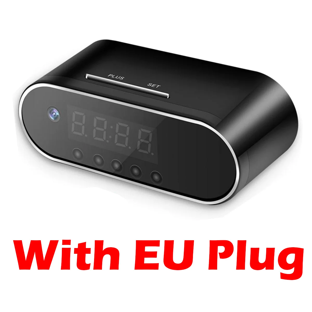 EU Plug 1080P HD камера с часами, беспроводная, wifi, IP/AP управление, скрытый ИК-Будильник, видеокамера, цифровые часы, видеокамера, мини DV DVR - Цвет: EU Plug