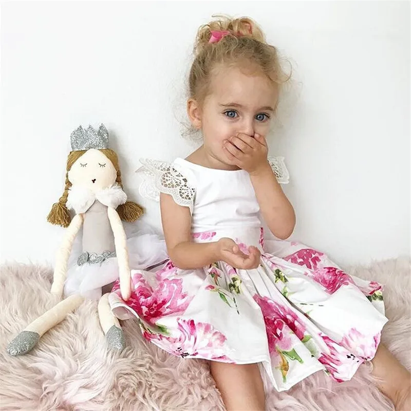 Детское цветочное платье pudcoco для маленьких девочек кружевное тюлевое