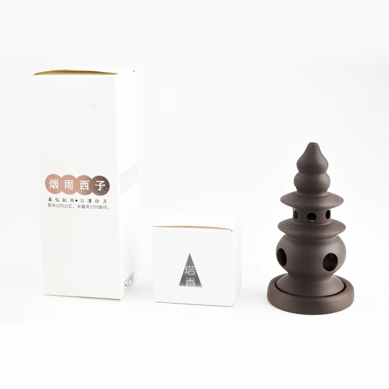 Китайская винтажная фиолетовая глина в форме башни палочка для благовоний