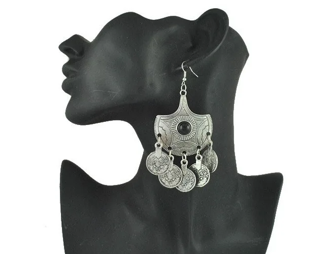 Винтажные этнический племен Jhumka Jhumki резные Мексика Цыганская Индия традиция