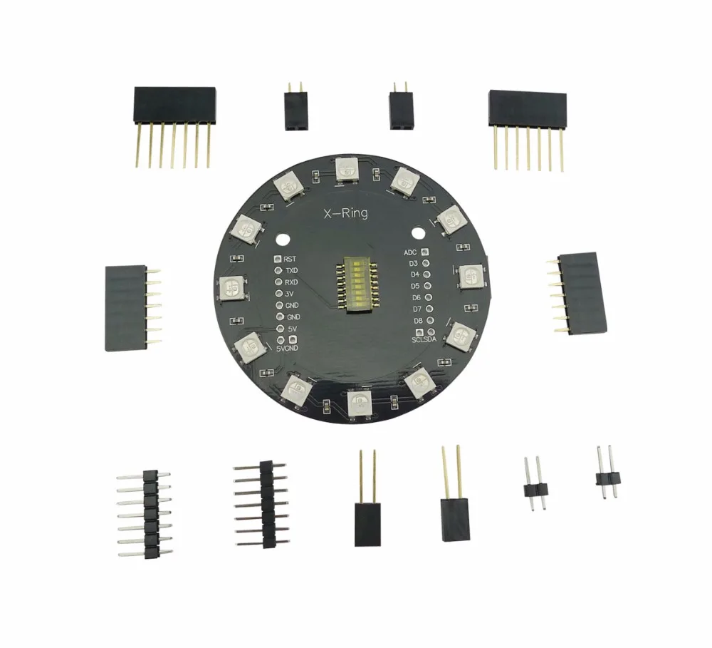 Aihasd 10 шт. WEMOS X ring 12 бит WS2812B RGB светодиодная кольцевая лампа со встроенным цветных