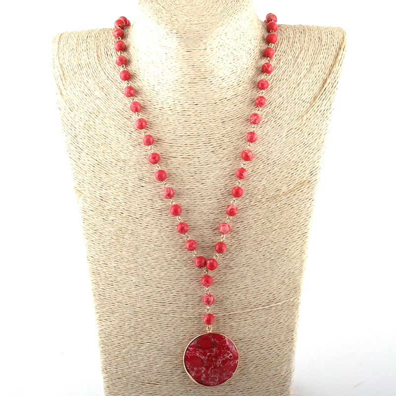 Модные богемные украшения разноцветные камни четки цепочка камень подвеска