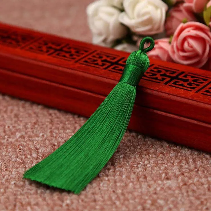 Green x50PCS 50 шт. X 8 см бахрома отделка кисточки для Сделай Сам ремесла Ювелирные изделия шторы телефон одежда сумки подушки Закладка украшения ледяной шелк - Цвет: Green x50PCS