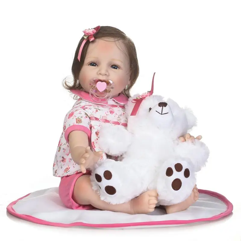 Реалистичные куклы Младенцы bebe reborn 22 дюйма 55 см мягкая улыбка реалистичные