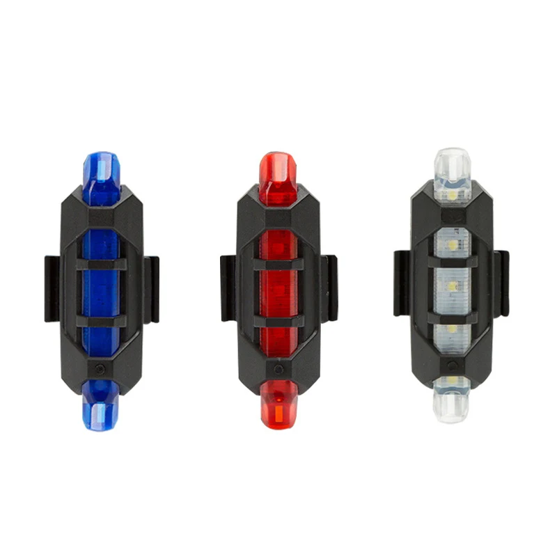 Белый велосипедный задний светильник перезаряжаемый Usb светодиодный