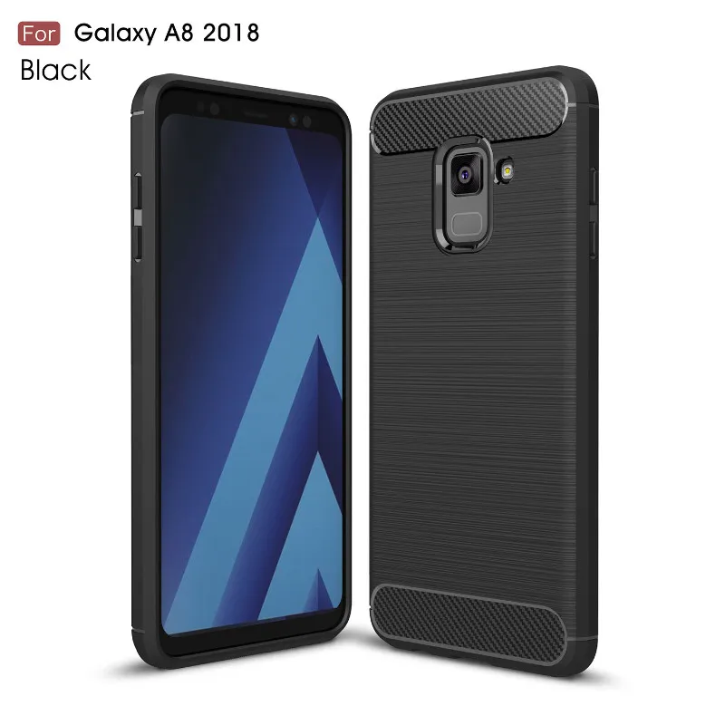 A8 2018 мобильный телефон оболочки углеродного волокна G alaxy черный серый красный и