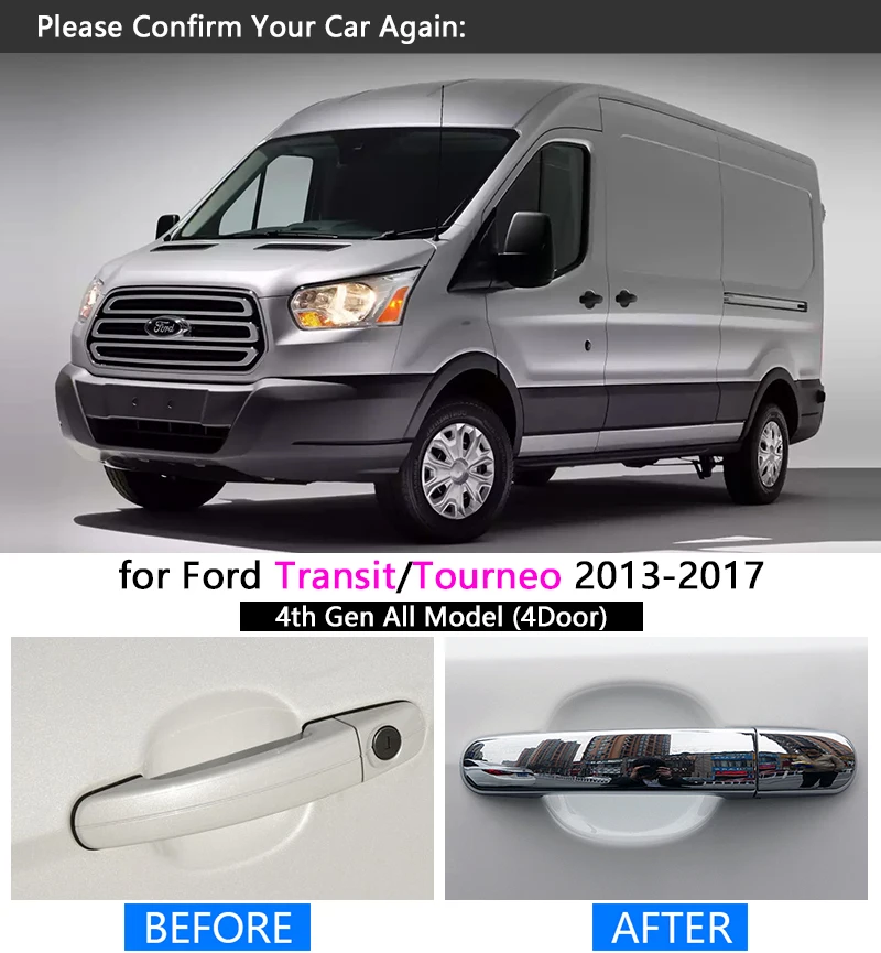 Хромированная накладка на ручку для Ford Transit Tourneo 4 mk4 2013 2014 2015 2016 2017 2018 2019