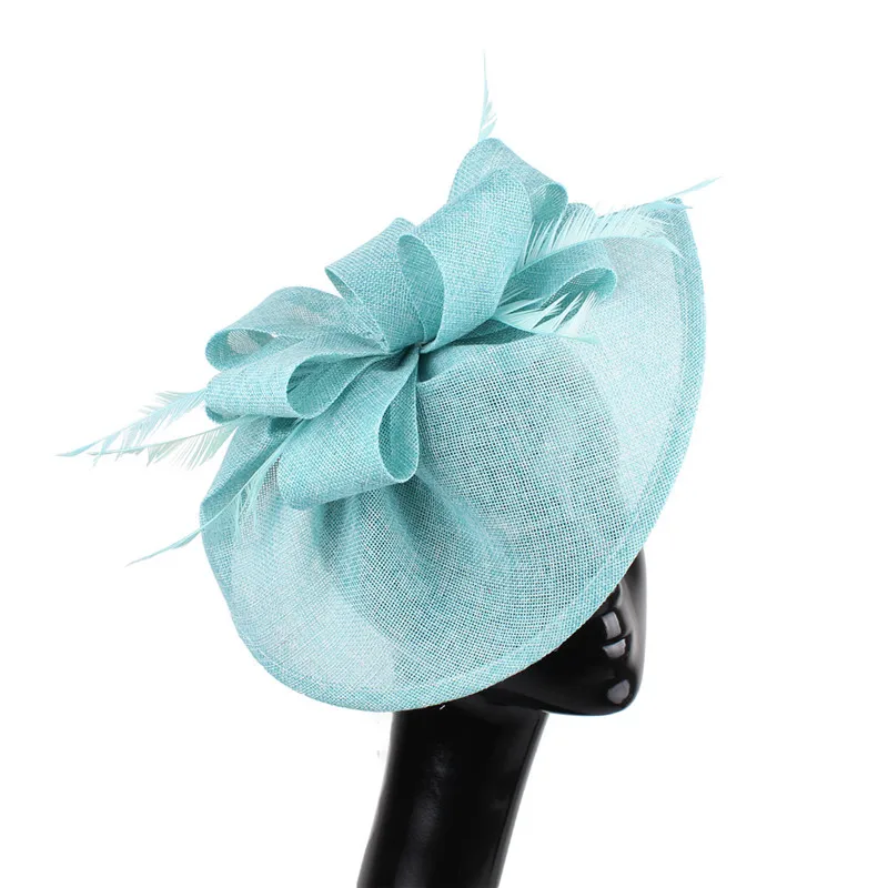 turquoise Sea blue женские свадебные Вуалетка для волос шляпа с фантазии перо на голову группа для вечерние партии race головные уборы Новое поступление SYF66 - Цвет: turquoise