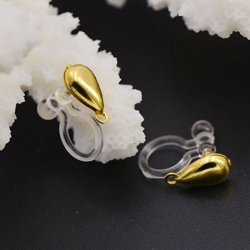 50 шт. пластиковые прозрачные серьги клипсы в форме сердца|Ювелирная фурнитура и