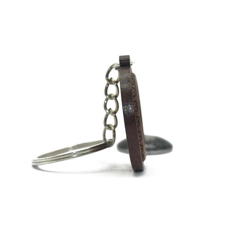 Деревянный брелок для ключей Фотофон с изображением волка кабошона деревянные