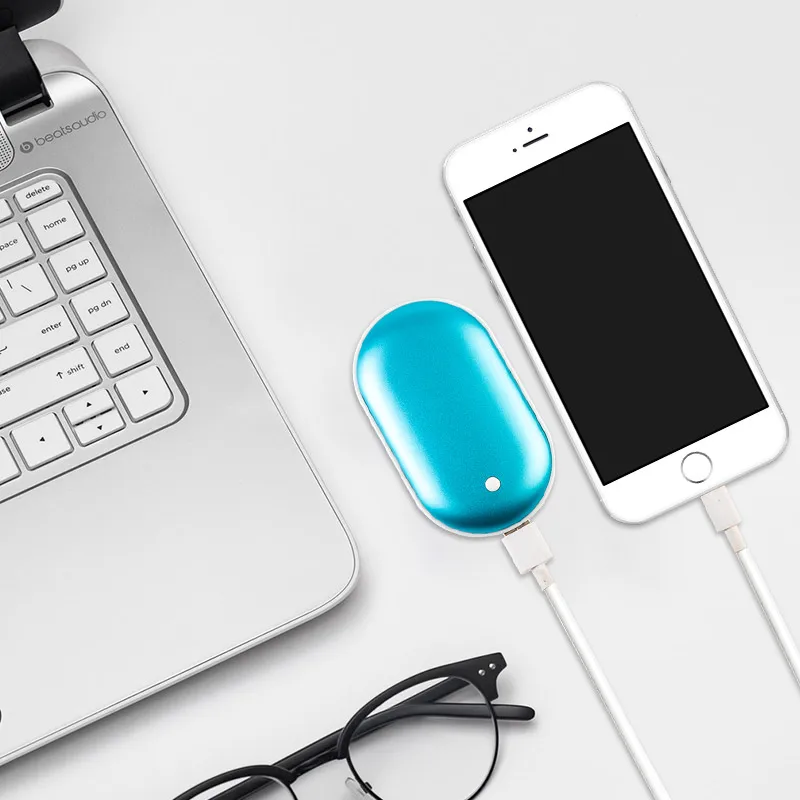5200 мАч USB перезаряжаемая электрическая грелка для рук зимняя галька двустороннее Отопление мини 5 в долгий срок службы карманный внешний аккумулятор 2 в 1