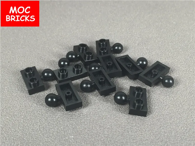 10 шт./лот Черная Пластина Модифицированная 1x2 с буксировочным мячом на боковой