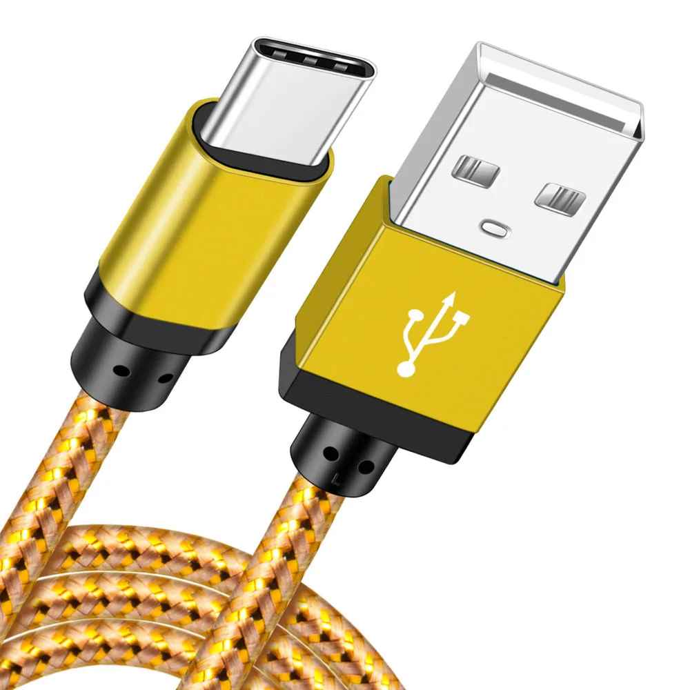 Кабель usb type-C, 1 м, 0,5 м, 5 В, 2 А, для быстрой зарядки, USB C, кабель type-C для samsung S9, Xiaomi Redmi Note 6, зарядное устройство USB-C, кабель type-C - Цвет: gold type c cable