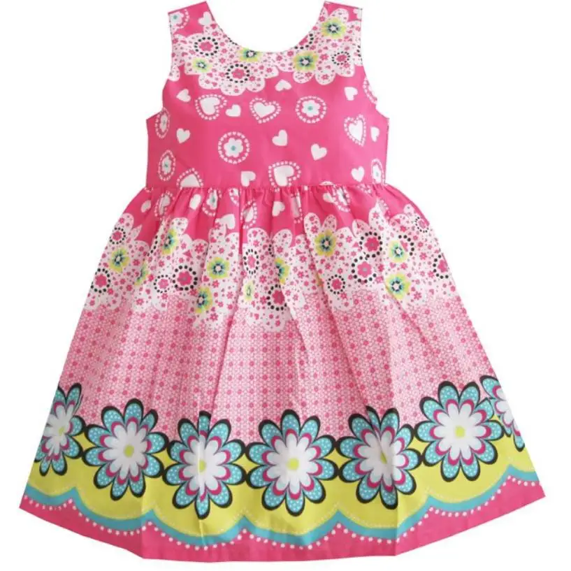 Sunny Fashion платья для девочек новогодние костюмы Цветок Девушка Платье розовый