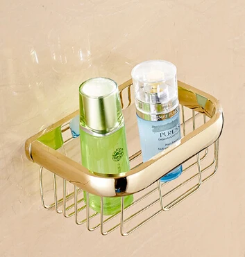 Бесплатная доставка настенные Ванная комната полки под старину латуни Душ