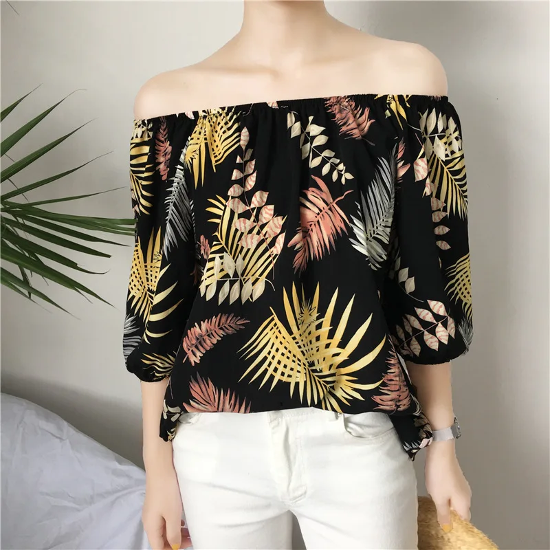 Женская Цветочная блузка с открытыми плечами Morrowwind Повседневная летняя