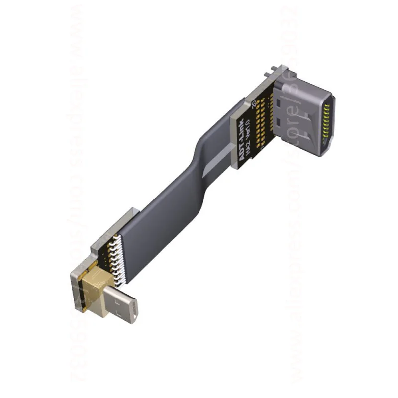 Кабель HDMI Micro конвертер двойной 90 градусов 5/10/15/20/30/50/80/100 см V2.0 4K x 2K @ 60 Гц для ПК AV HDTV